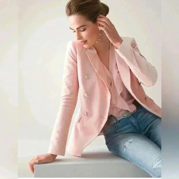 White House Black Market Pink Velvet Studio Blazer Size 6 - Picture 2 of 13